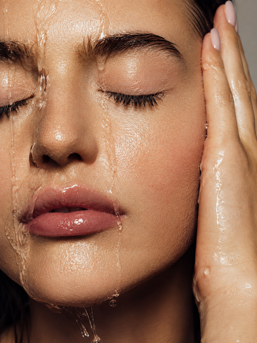 Close-up of healthy, hydrated skin